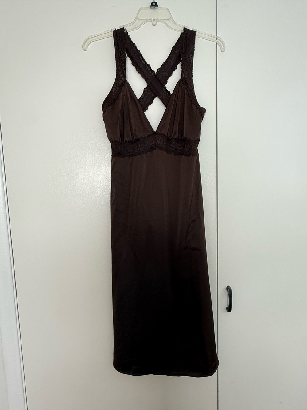 Wild Fable Women's Lace-Trim Slip Dress - Brown